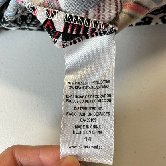 Mario Serrani Sheath Dress Geometric Sleeveless Zip Womens 14 Summer - Picture 12 of 13